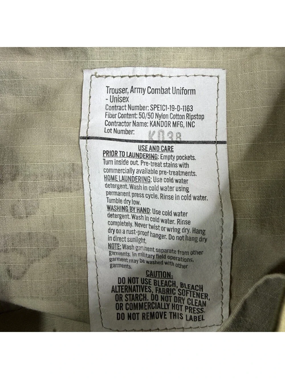 Army Combat Uniform Pants Mens Medium Regular OCP Camo Cargo Ripstop Kandor MFG